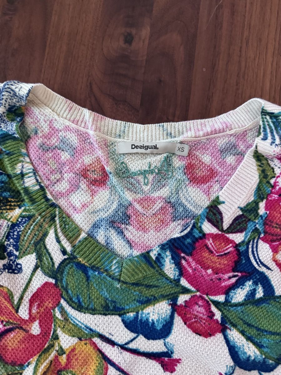 Desigual Maglioni & Felpe: Desigual Pullover, Gr. XS, Blumendruck, Fransen – Nuovo (secondo la descrizione) da Zürich venduto da yas_7vdk 5