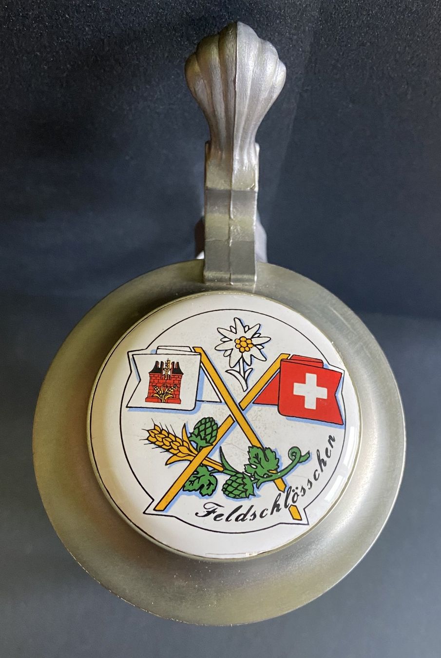 Feldschlösschen Bicchieri: Bierkrug Feldschlösschen mit Deckel – Usato da Böckten venduto da Hansi36 3
