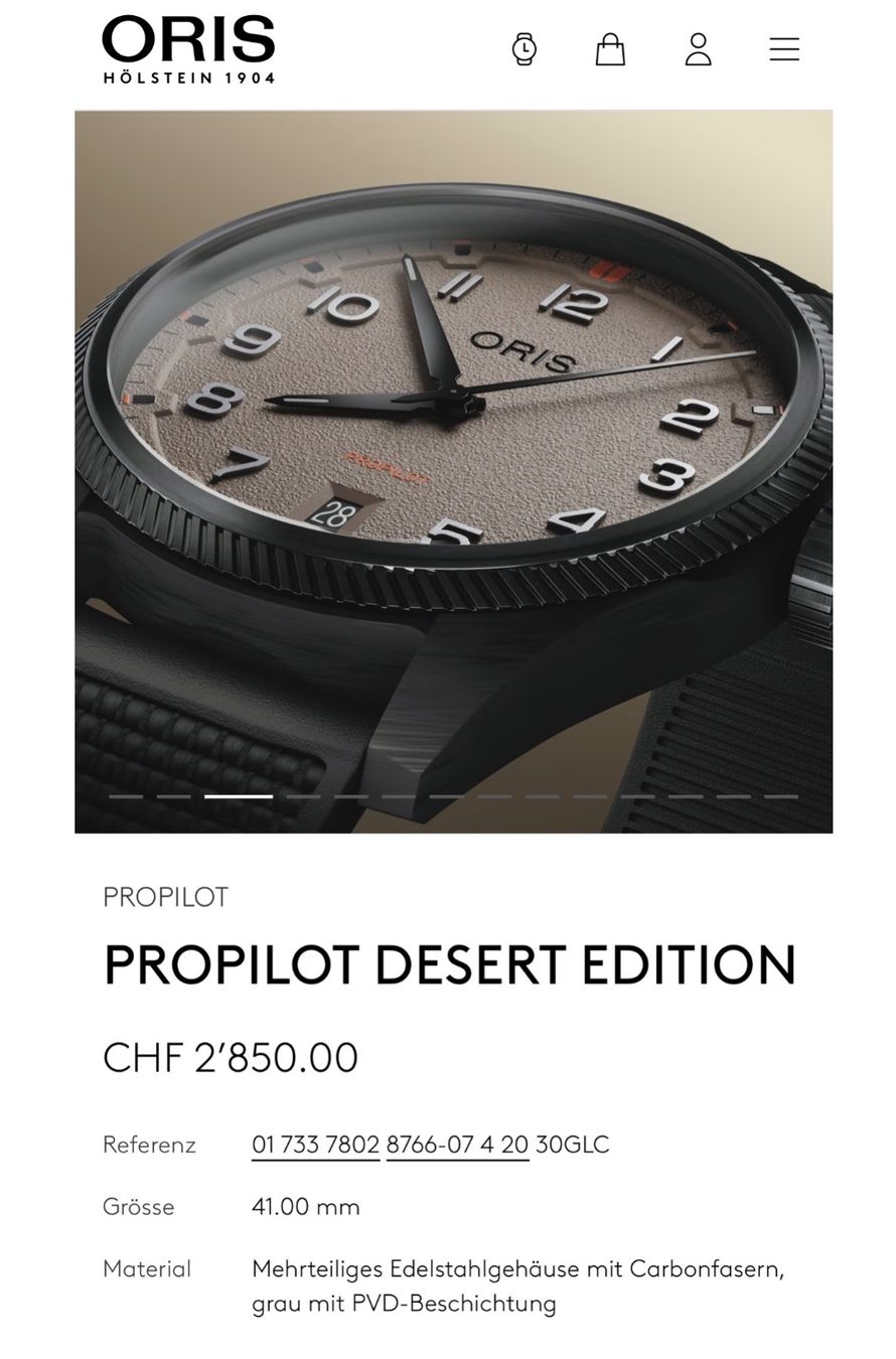 Oris Orologi: ORIS ProPilot 2026 ✅Desert Edition – Nuovo e nell'imballaggio originale da Frenkendorf venduto da VT06 9