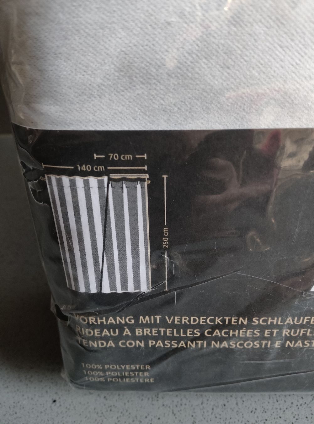 Manor Vorhänge: NEU " HELL - Grauer VORHANG / MANOR – Neu und originalverpackt aus Minusio von Todesca 1