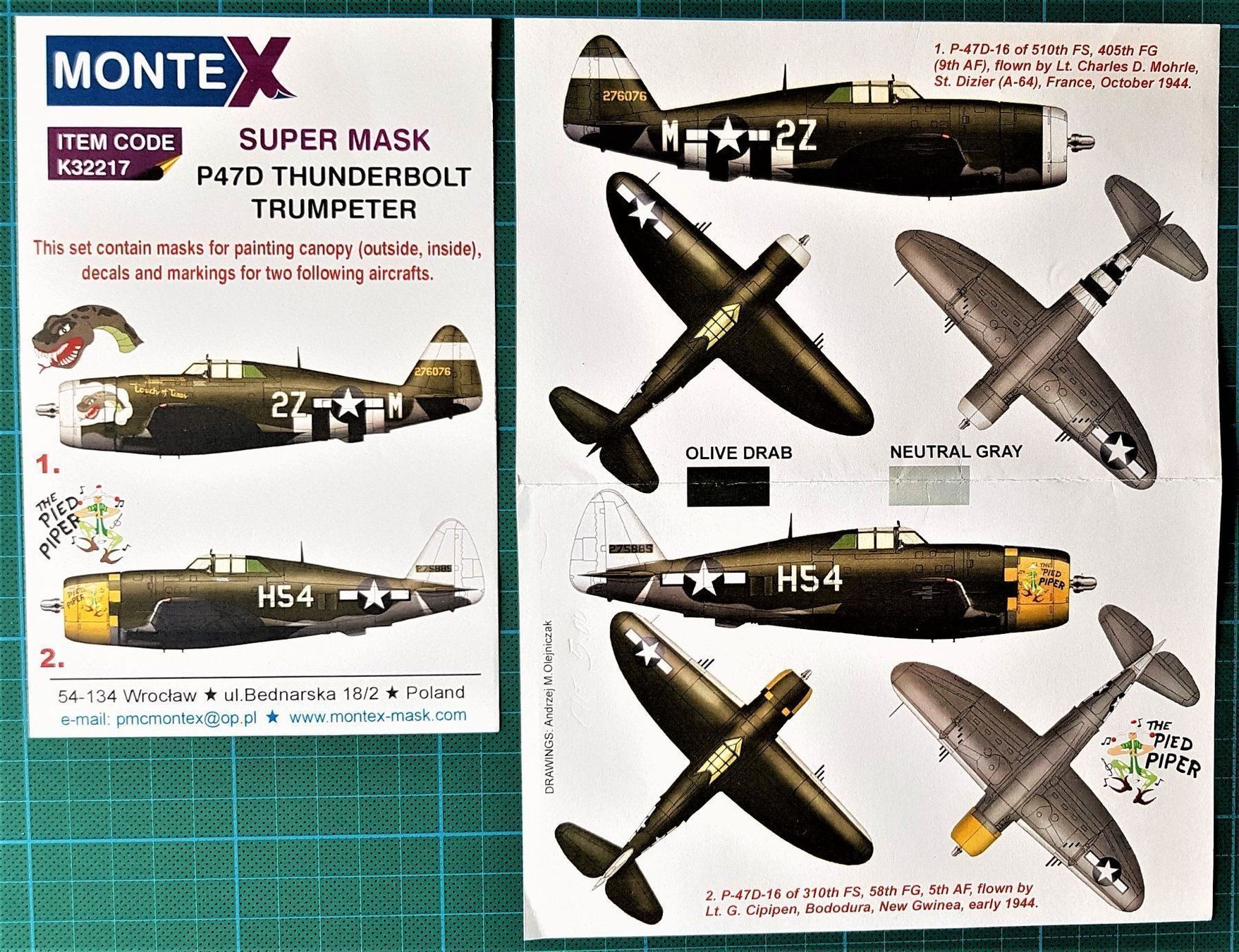 Kit di modellismo & Modellini statici: DECALSATZ  P-47D Thunderbolt   Trumpeter   1:32 – Nuovo e nell'imballaggio originale da Abtwil  SG venduto da Relluem1 1