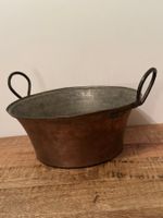 Antikes Kupfer Bassin / Topf mit Sieb - Vintage Deko!