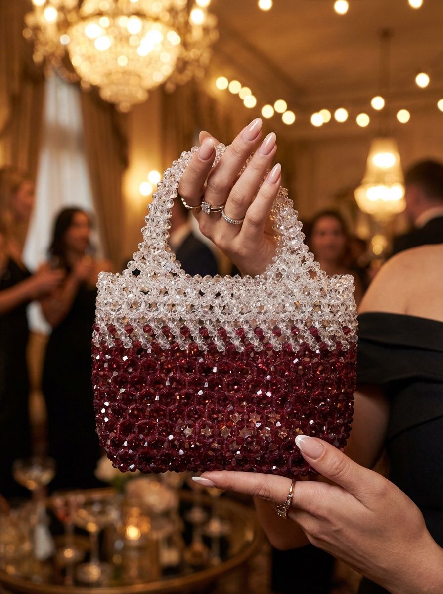 Borse da donna: Handarbeit Glitzernde Handtasche aus Kristallperlen – Nuovo e nell'imballaggio originale da canobbio venduto da barbarb