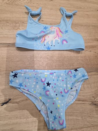Badeanzug Gr. 122/128 mit Einhorn und Regenbogen Top 🌈🦄