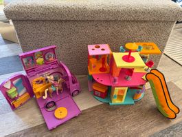 🎀 POLLY POCKET 2000’s BUNDLE mall 🛍️✨ & van 🐴💕