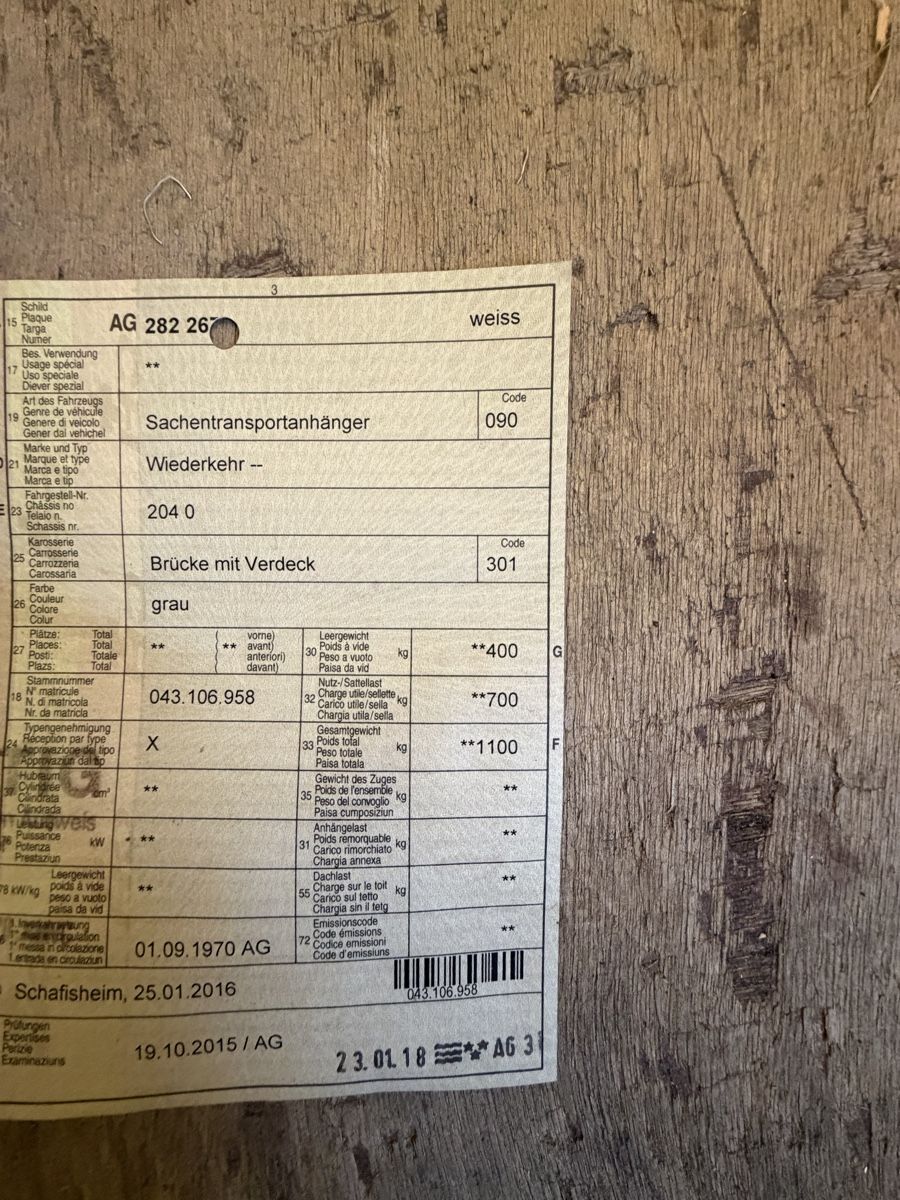 Rimorchi: Anhänger  – Usato da Bütschwil venduto da sof_p98b 7