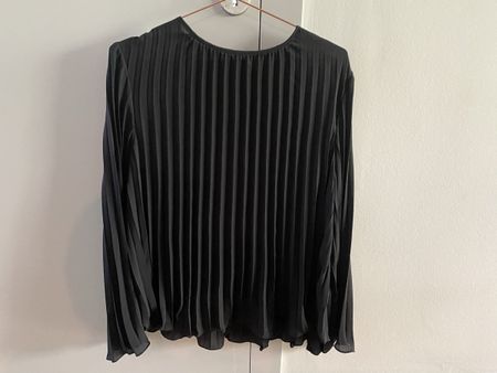 Schlupfbluse schwarz plissee Gr. M