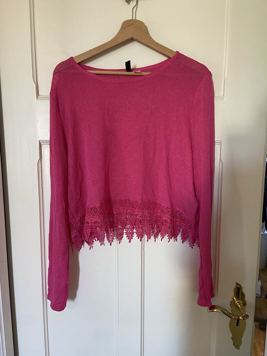 H&M Maglioni & Felpe: Damen Pullover H&M pink Spitzenborte, Grösse L – Usato da Bern venduto da rah_fpy5