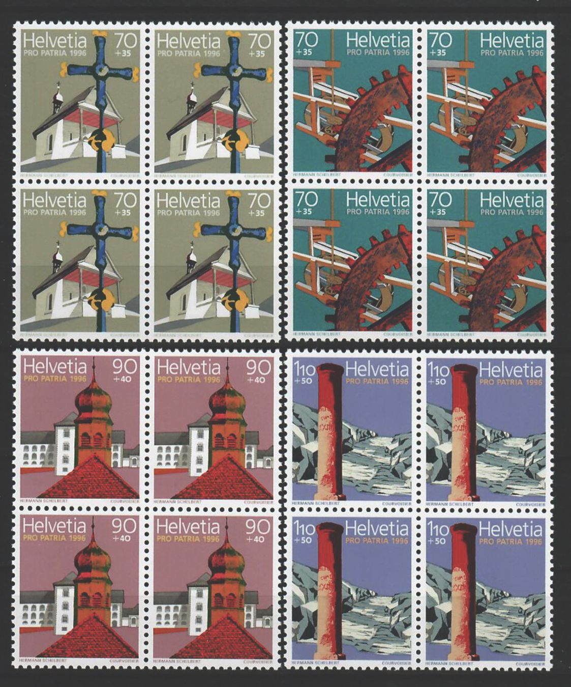 Tutti i francobolli: 1996, Pro Patria, Viererblöcke ** – Usato da Willisau venduto da Vollstempel