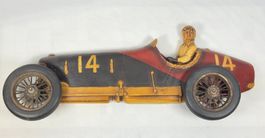 Décoration murale 3D vintage en bois - Voiture de course