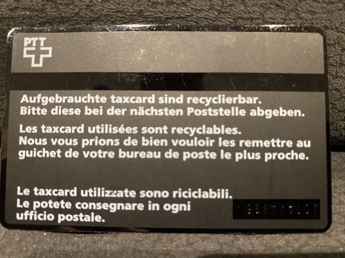 Telefon- & Taxkarten: Taxcard 207A – Gebraucht aus Lausanne von babacard10 1