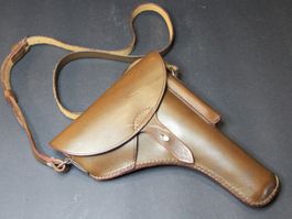 Schweizer Pistolenholster, Leder braun, sehr guter Zustand