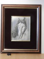 PFERD BILD ZINN VERGOLDET, ETAINS DU PRINCE FRANKREICH 31X26