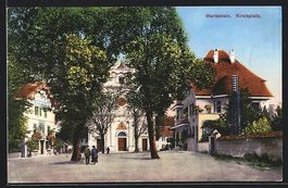 Mariastein, Kirchplatz mit Hotel und Kir