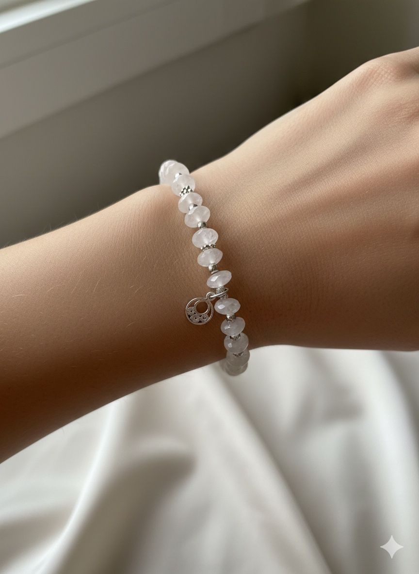 Bracciali & Braccialetti: Rosenquarzarmband – Nuovo e nell'imballaggio originale da Niederglatt ZH venduto da Silberschmuck-design 1