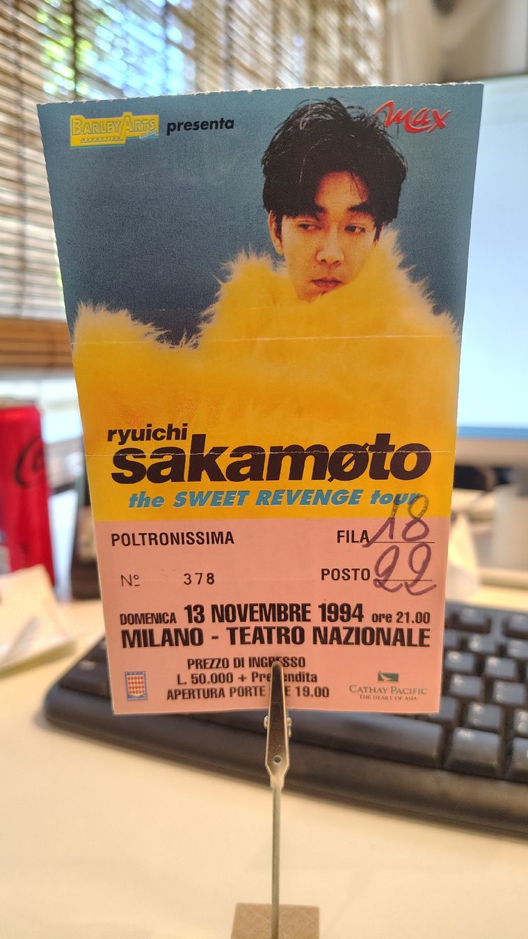 Biglietti: 1994 Ryuichi Sakamoto Concert Ticket Stub – Difettoso da maroggia venduto da tondo_Music