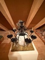 Stilvolle Deckenlampe Kronleuchter Schwarz mit Kristallen