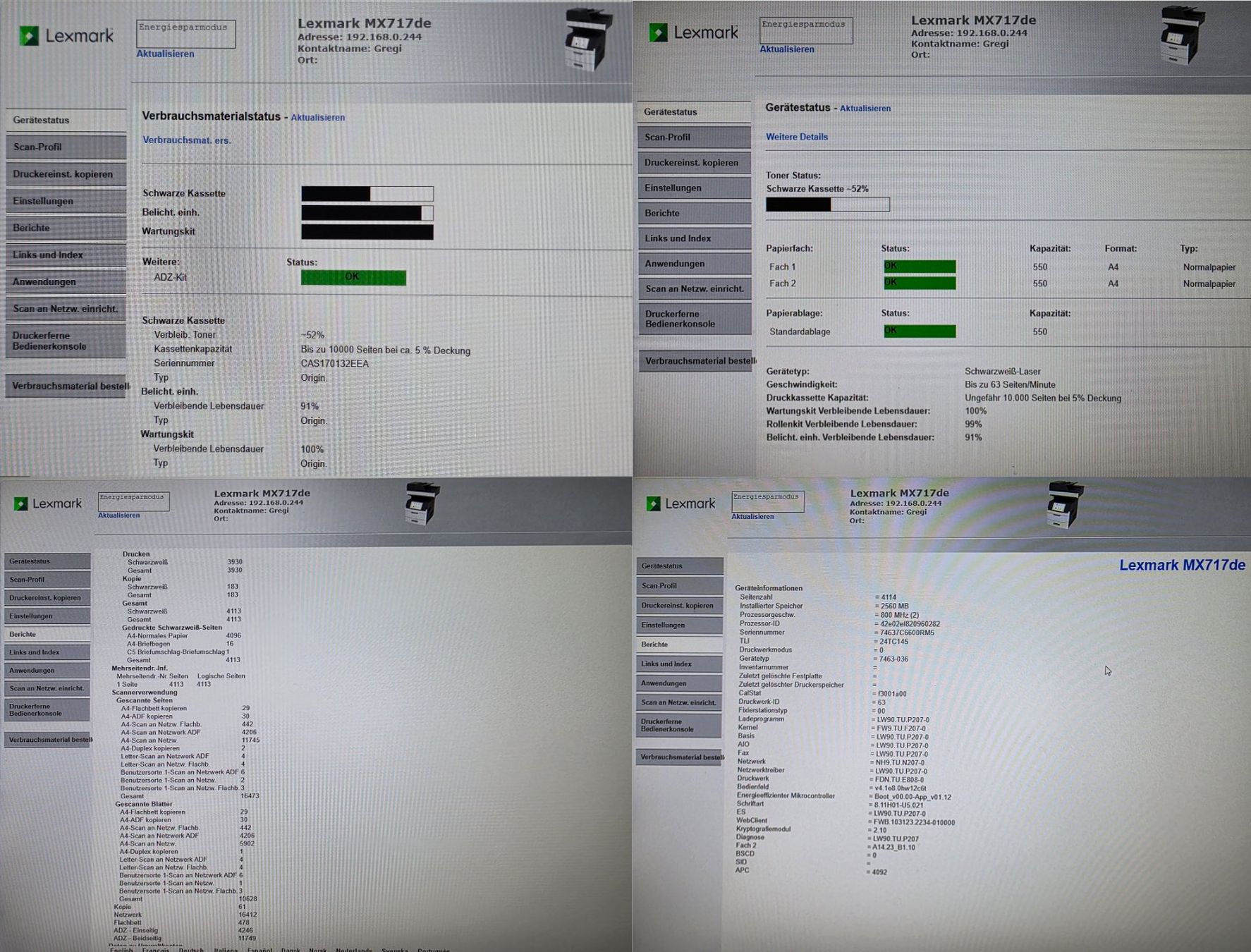 Lexmark Imprimantes: Multifunktions-Drucker S/W Lexmark MX717de mit top Scanner – D'occasion à Safenwil par gudda 9