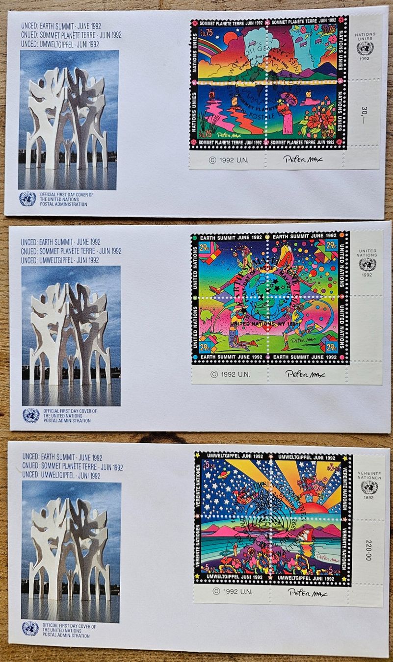 Tutti i francobolli: USA - UN 3 FDC UNCED Earth summit 1992 – Nuovo (secondo la descrizione) da Les Valettes venduto da Nuba1