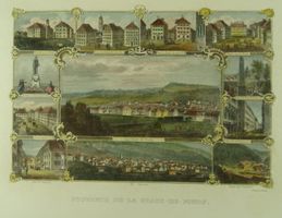 LA CHAUX-DE-FONDS, AQUATINTA 1865