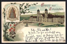 Litho Einsiedeln, Kloster und Gnadenbild