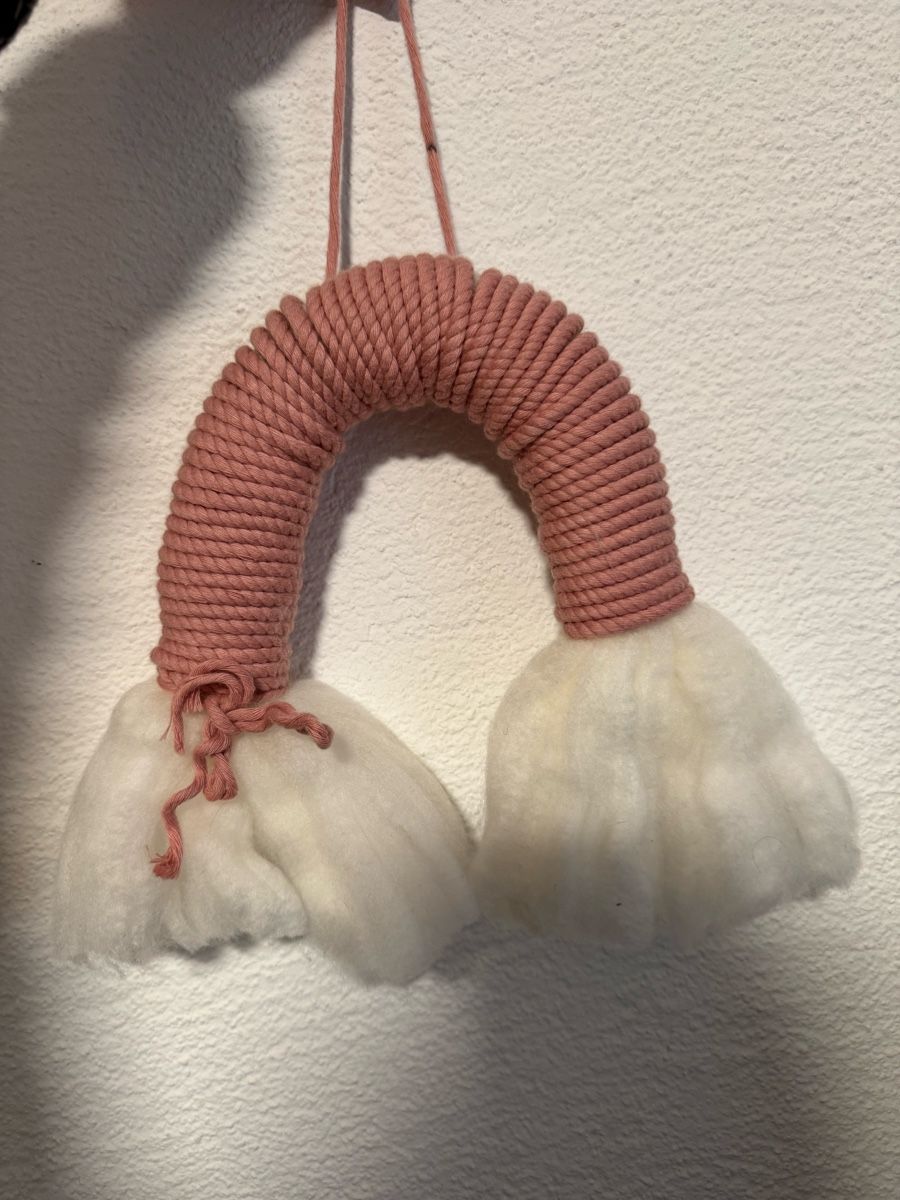 Tutte le decorazioni: Makramee, Wandbehang Regenbogen, rosa, Handarbeit! – Nuovo e nell'imballaggio originale da Bubikon venduto da hachia888 6