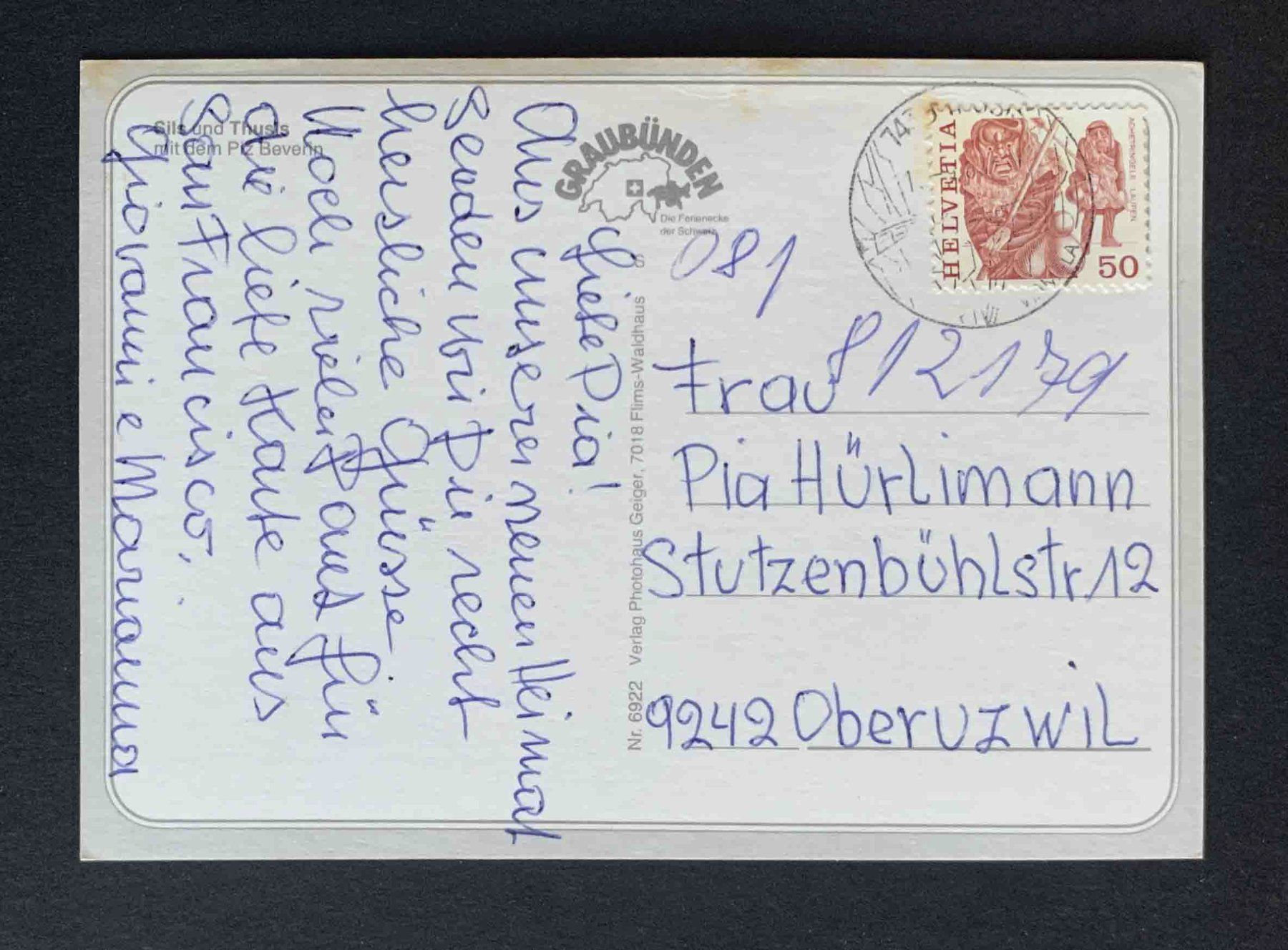 Cartes postales: AK Gils und Thusis Piz Beverin – D'occasion à Goldau par artelier1 1