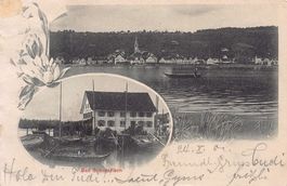 Bad Schmerikon, Gasthof und Generalansicht, gelaufen 1901