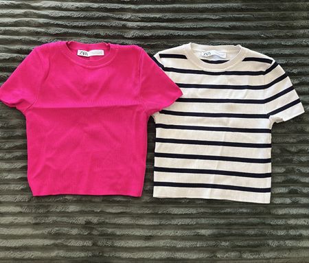Lot de 2 crop top Zara à manches courtes