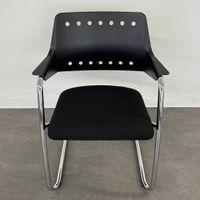 Girsberger 3300 Freischwinger mit Sitzfläche Stoff Schwarz -