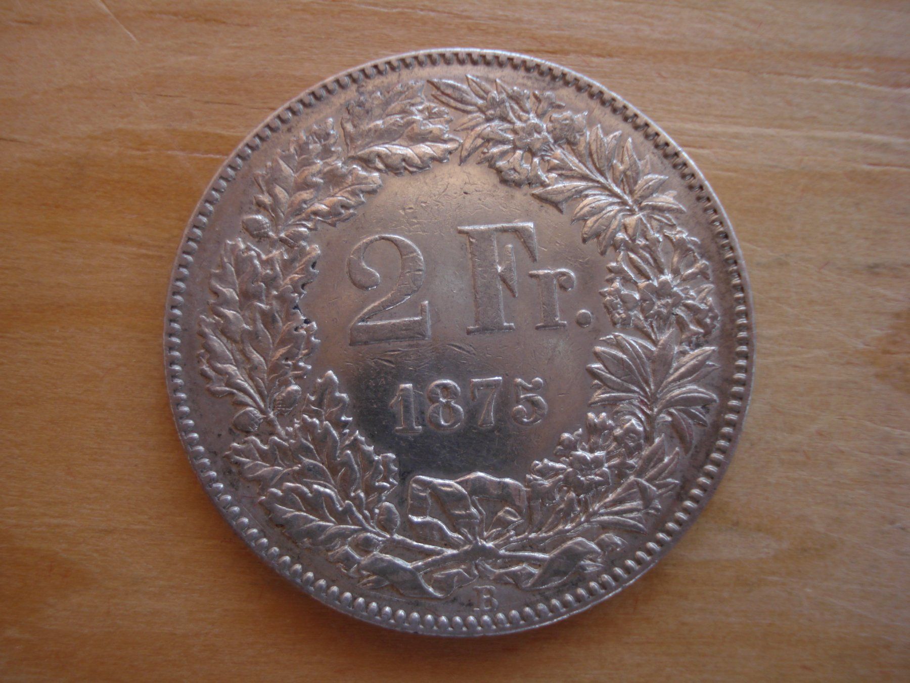 Alle Münzen: (C1) 2 Franken 1875 VZ+ – Gebraucht aus Erlach von Net-Coins