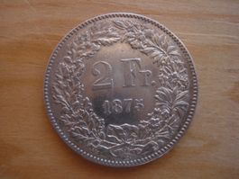 (C1) 2 Franken 1875 VZ+