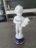Engel Figur aus Porzellan mit Harfe - Winterdeko Figur