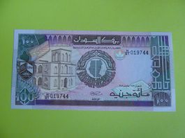 Banknote Sudan 100 Pfund 1989, Zustand Unz