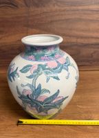 Vintage Keramik Vase mit Pfirsichmuster, Dekorativ!