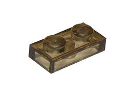 LEGO - 100x Trans-Brown (Tr.-Black) Plate 1x2 - 3023 - NEW