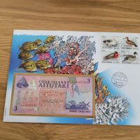 Banknoten Brief - Lettre avec billet de banque Aitutaki 1993