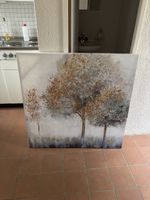 Bild auf Leinwand 3 Bäume abstrakt 100x100 cm neu