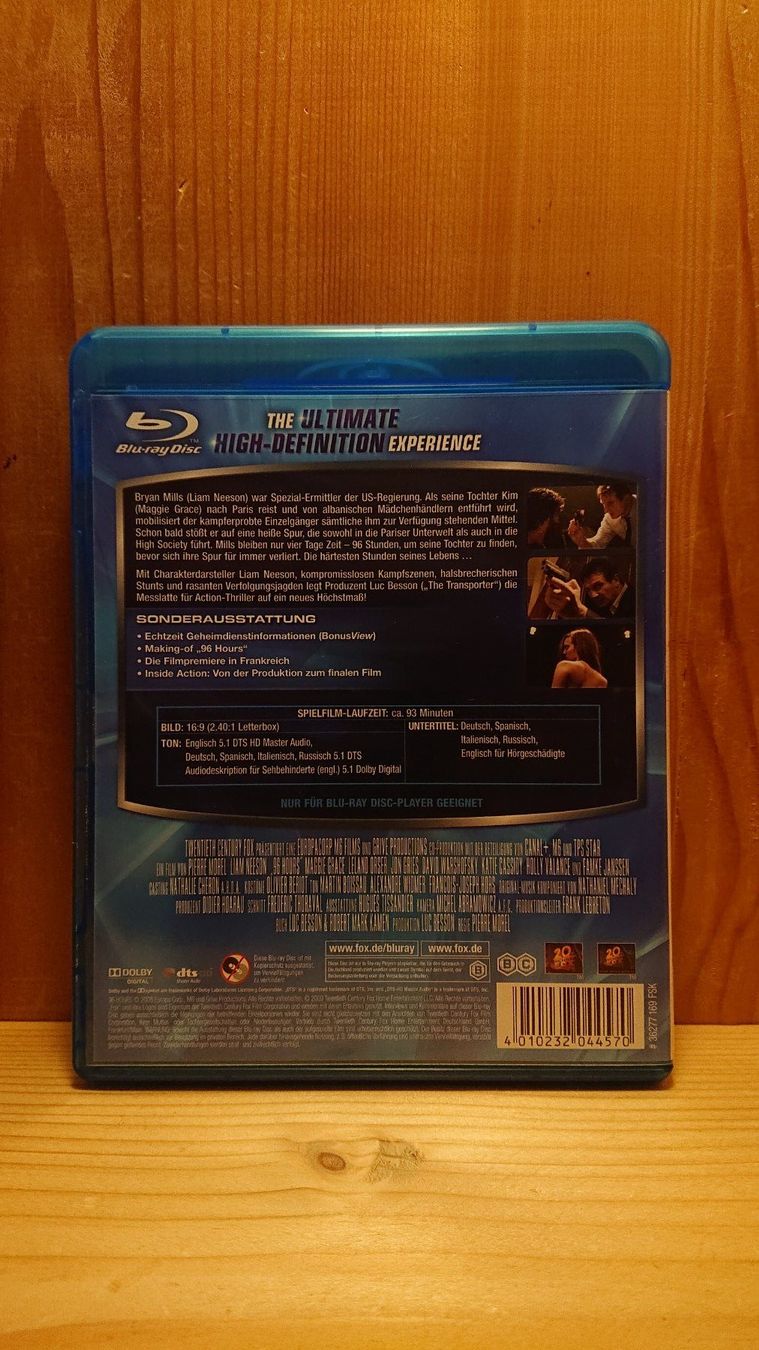 Tutti i DVDs: 96 HOURS Blu-Ray – Usato da Wilderswil venduto da Exebub 1