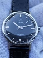 Rare montre Enicar Star Jewels acier 34 mm limitée007/120 !