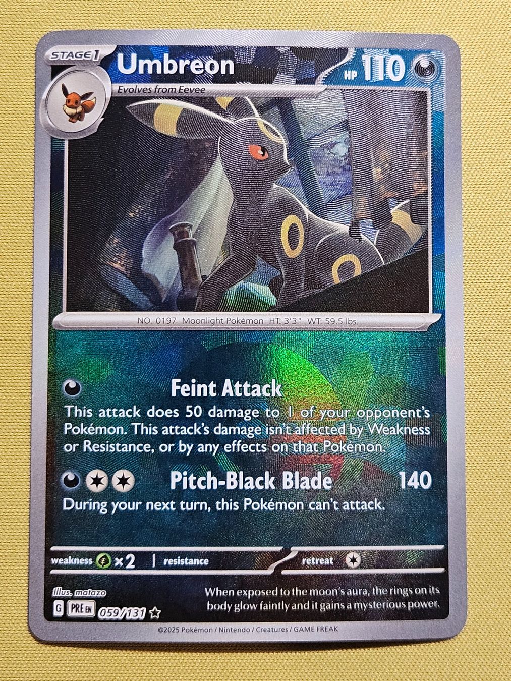 Pokémon Carte collezionabili: Prismatic Evolutions - Umbreon 059/131 EN Poke Ball - ERROR – Usato da Bellinzona venduto da Pokemarco 1