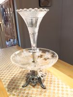 Art Deko Steckvase Kristallglas Zinnguss um 1930j Top