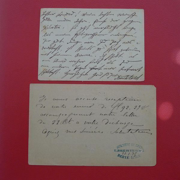 Tutti i francobolli: 1873+1875, zwei Postkarten mit gesuchtem PD-Stempel von BERN – Nuovo e nell'imballaggio originale da Sursee venduto da Luzernerraute 3