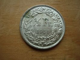 (Z3) 1/2 Franken 1958 UNZ-