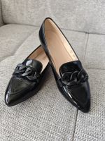 Gabor Loafers Black Patent Size 6 Chain Detail 🖤