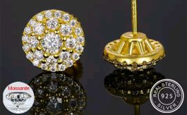 Boucles d'oreille argent avec moissanites de 0,008  ct