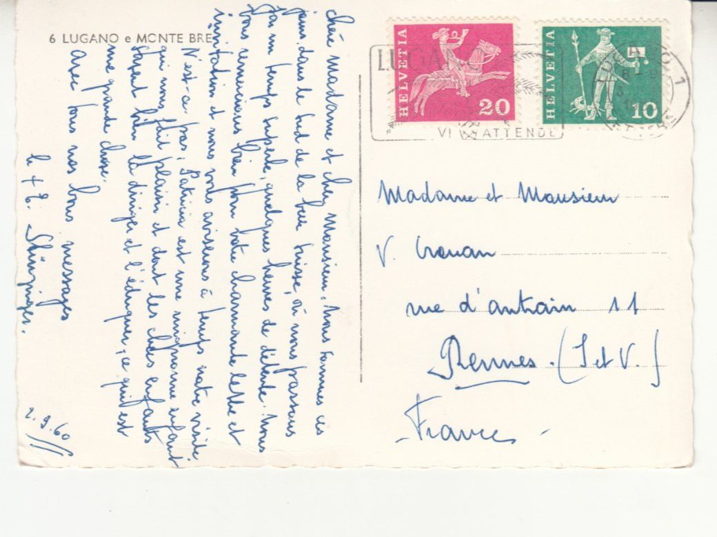 Ansichtskarten: Lugano 1960 – Gebraucht aus Bürglen TG von StampGraf 1