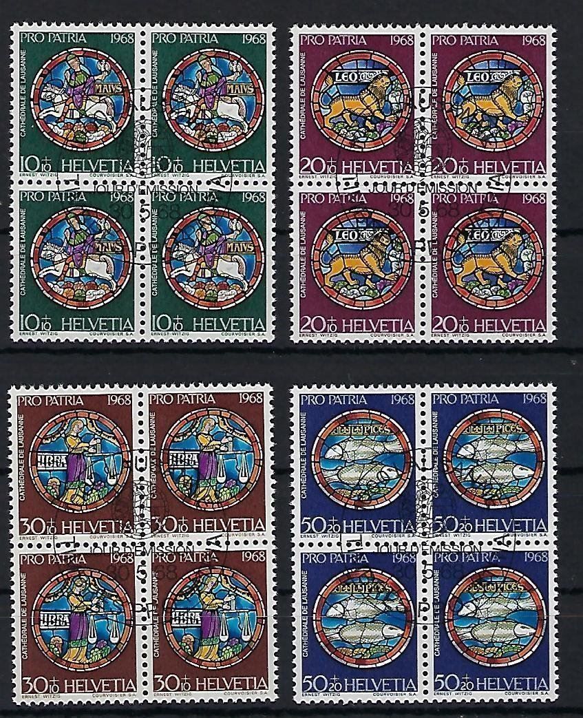 Tutti i francobolli: 1968 Pro Patria  Viererblocks ET. 6062 – Usato da Lunden venduto da Animus999