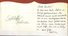 Eveline Schlatter Autogramm signiert Faltkarte 10x10cm