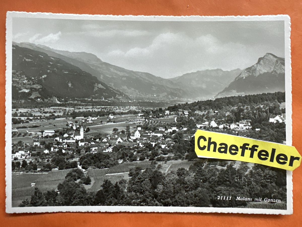 Ansichtskarten: Alte Ansichtskarte Malans mit Gonzen, Top Zustand! – Gebraucht aus Zürich von Chaeffeler